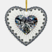 Diamond Heart 60th Wedding Jubileum Ornament (Voorkant)
