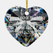 Diamond Heart 60th Wedding Jubileum Ornament (Voorkant)
