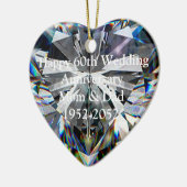 Diamond Heart 60th Wedding Jubileum Ornament (Links)