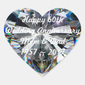 Diamond Heart 60th Wedding Jubileum Sticker (Voorkant)