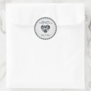 Diamond Heart 60th Wedding Jubileum Stickers