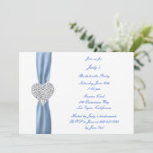 Diamond Heart Blue Bachelorette Party Invitation Kaart (Staand voorkant)