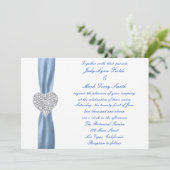 Diamond Heart Blue Faire-part de mariage (Debout devant)