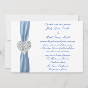 Diamond Heart Blue Faire-part de mariage