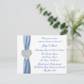 Diamond Heart Blue Rehearsal Dinner Invitation Kaart (Staand voorkant)