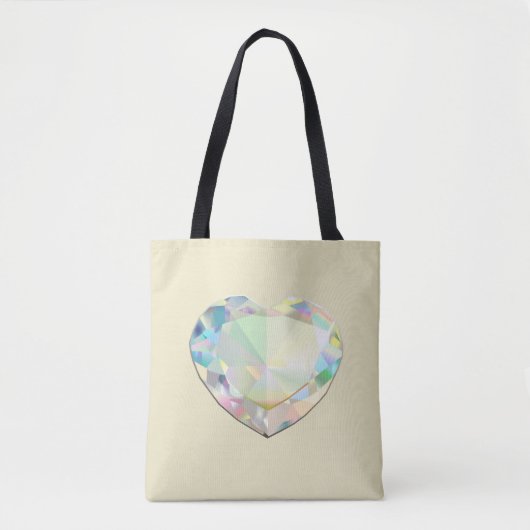 Diamond Heart Ecru Tote Bag (Voorkant)