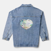 Diamond Heart gepersonaliseerde denim jas Jacket (Achterkant)