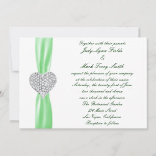 Diamond Heart Green Faire-part de mariage