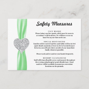 Diamond Heart Green Ribbon Safety Measures Informatiekaartje