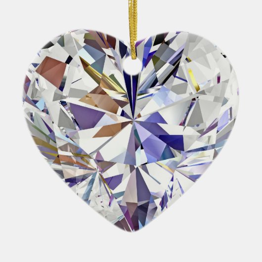 Diamond Heart-kerstversiering Keramisch Ornament (Voorkant)