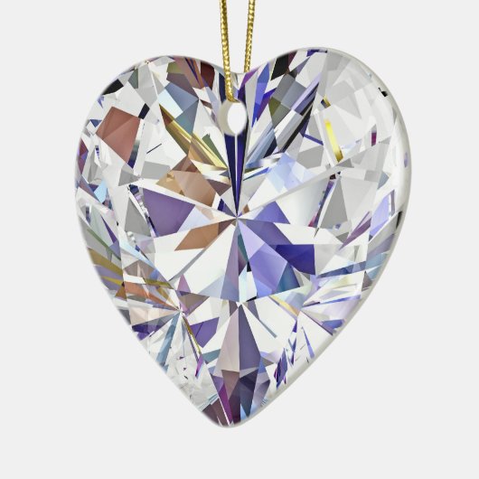 Diamond Heart-kerstversiering Keramisch Ornament (Links)
