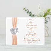 Diamond Heart Orange Bachelorette Party Invitation (Debout devant)