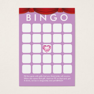 Diamond Heart Paarse Vrijgezellenfeest Bingo Kaart
