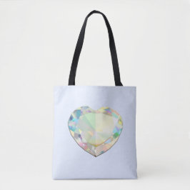 Diamond Heart Pastel Blue Tote Bag