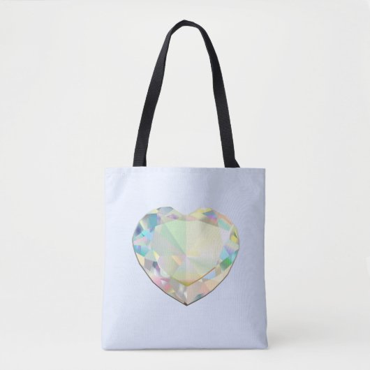 Diamond Heart Pastel Blue Tote Bag (Voorkant)