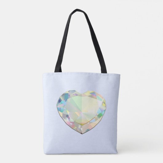 Diamond Heart Pastel Blue Tote Bag (Achterkant)