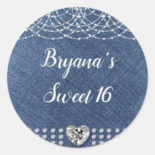 Diamond Heart Red Glitter Sparkle Glam Modern Ronde Sticker