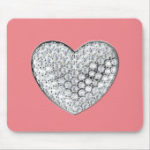 Diamond Heart - roze bg Muismat (Voorkant)