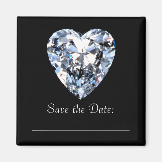 Diamond Heart - Save the Date Magneet (Voorkant)