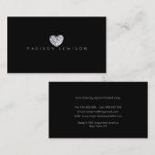 Diamond Heart Simple Chic Cartes de visite (Devant / Derrière)