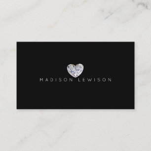 Diamond Heart Simple Chic Cartes de visite