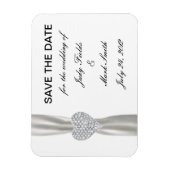 Diamond Heart White Wedding Save the Date Magnet Magneet (Verticaal)