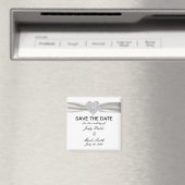 Diamond Heart White Wedding Save the Date Magnet Magneet (Insitu (Vaatwasser))