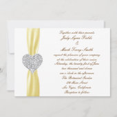 Diamond Heart Yellow Faire-part de mariage (Devant)