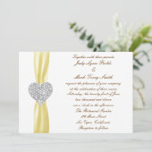 Diamond Heart Yellow Faire-part de mariage (Debout devant)