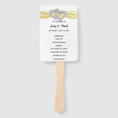 Diamond Hearts Geel bruiloft programma fans Handwaaier (Voorkant)