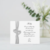 Diamond Hearts Mariage blanc Carte d'honneur (Debout devant)