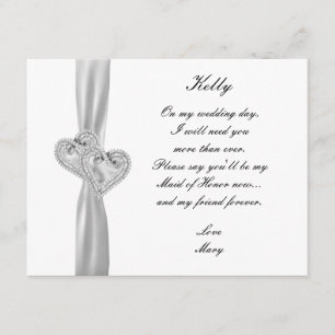 Diamond Hearts Mariage blanc Carte d'honneur