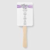 Diamond Hearts Paars Wedding Program Fans Handwaaier (Achterkant)