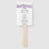 Diamond Hearts Paars Wedding Program Fans Handwaaier (Voorkant)