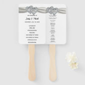 Diamond Hearts Wit Trouwprogramma Fans Handwaaier (Voorkant en achterkant)