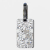 Diamond Ice Crystal Glitz Monogram Bagagelabel (Achterkant verticaal)