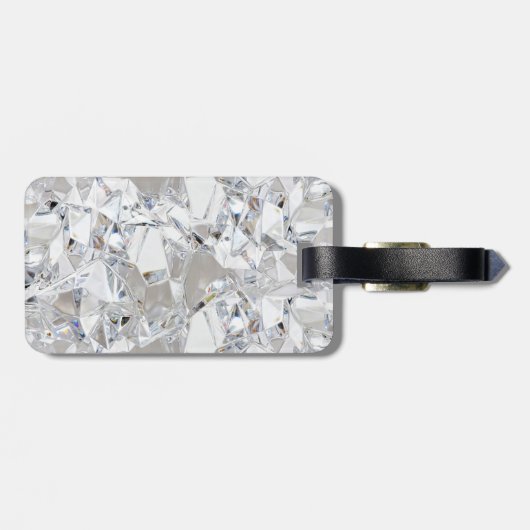 Diamond Ice Crystal Glitz Monogram Bagagelabel (Achterkant horizontaal)
