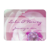 Diamond in een roze roze bruiloft magneet (Horizontaal)