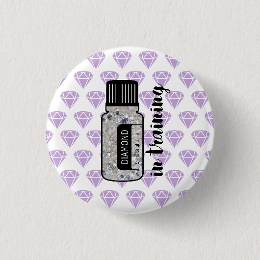 Diamond in trainingsknop ronde button 3,2 cm (Voorkant)
