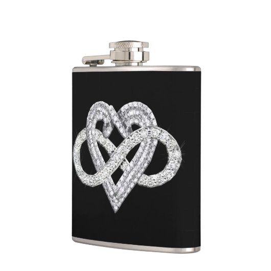 Diamond Infinity Heart Flask Heupfles (Links)
