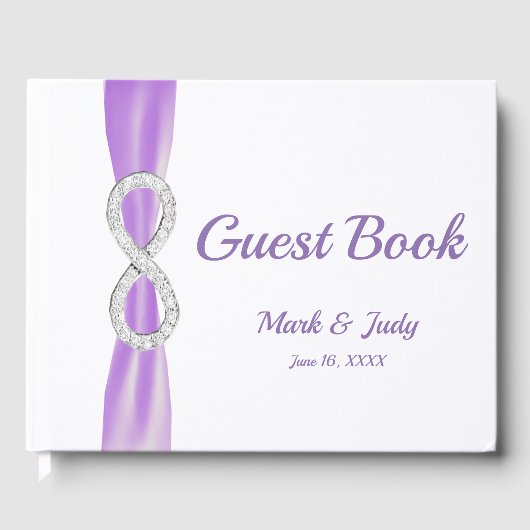 Diamond Infinity Purple Ribbon Mariage Livre d'or (Recto)