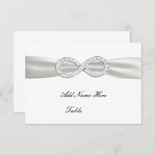 Diamond Infinity White Trouwtafel Plaatskaart (Voorkant / Achterkant)