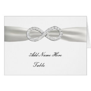 Diamond Infinity White Wedding Table Place Card