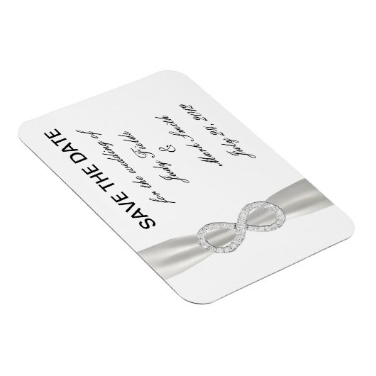 Diamond Infinity WhiteWedding Save the Date Magnet Magneet (Rechterzijde)
