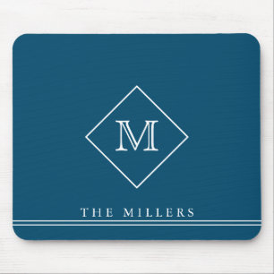 Diamond Initiaal Monogram, gepersonaliseerd marine Muismat