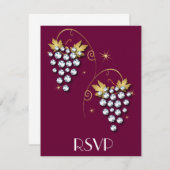 Diamond Invitations Grapes Design Kaart (Voorkant / Achterkant)