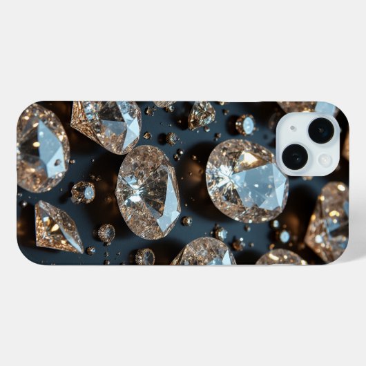 Diamond iPhone Case ziet eruit als echte diamanten (Achterkant (horizontaal))