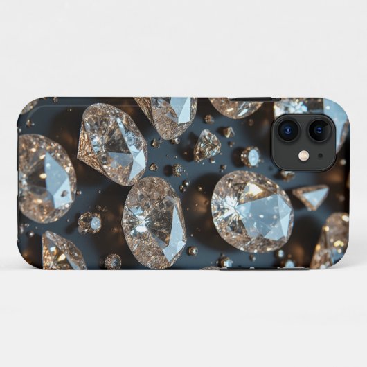 Diamond iPhone Case ziet eruit als echte diamanten (Achterkant (horizontaal))