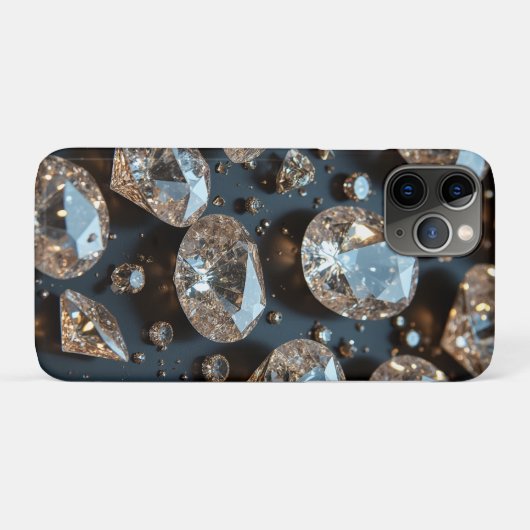 Diamond iPhone Case ziet eruit als echte diamanten (Achterkant (horizontaal))