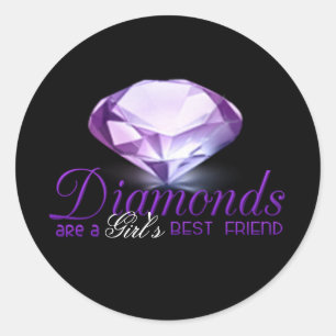 Diamond is de beste vriendin van het meisje ronde sticker